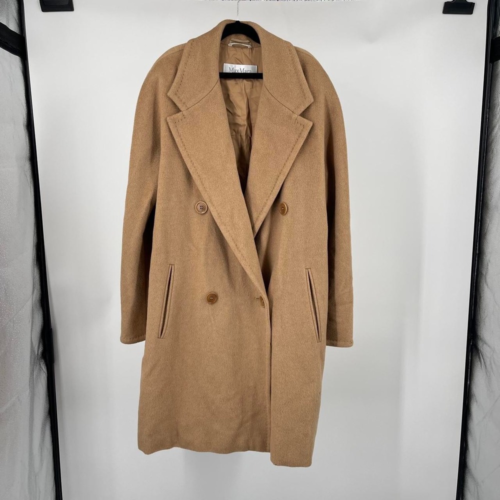 Max Mara Women's Camel Hair Trench Coat Brown 8 M Quiet Luxury Old Money Winter